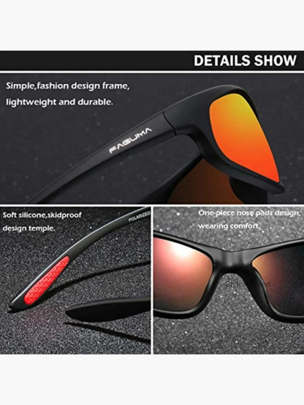 Polarized Sports Sunglasses for Men Cycling Driving Fishing UV400 Protection